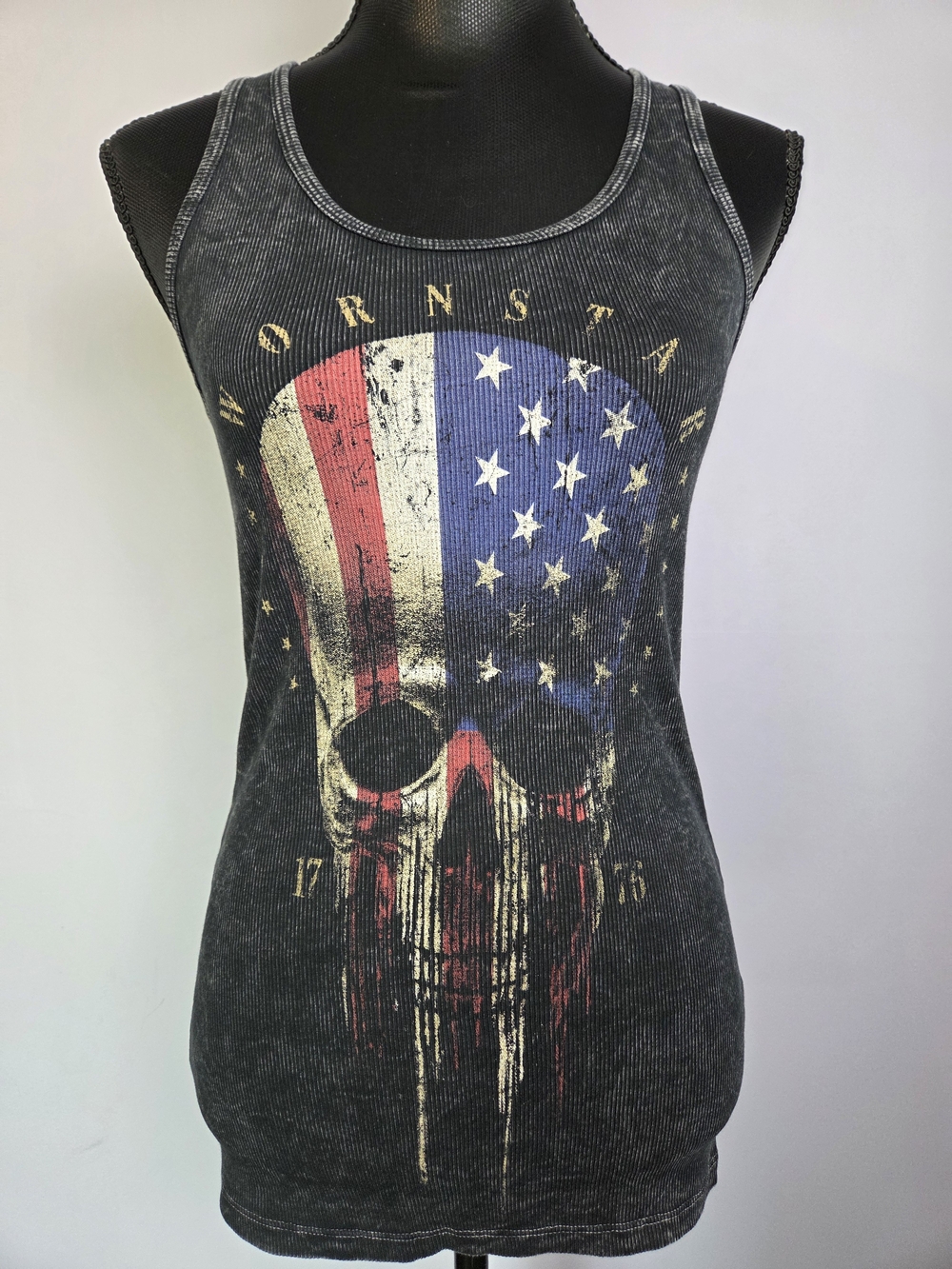 *Rare* Wornstar Americoma Skull Soft Ribbed Tanktop Ladies X Large Retired Style